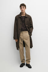 100% Cotton Slim Fit Trousers - Beige - 34 - Massimo Dutti