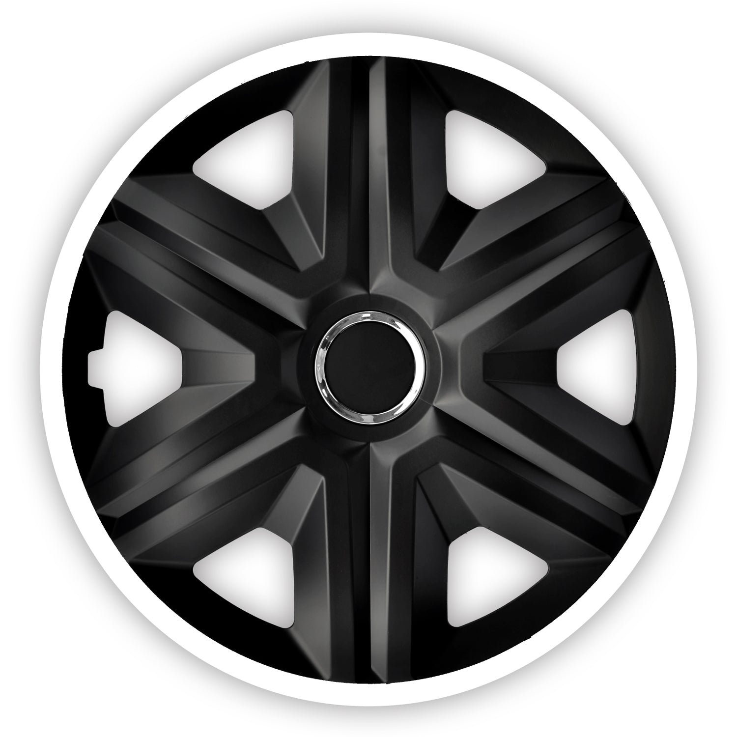 Enjoliveurs de roues noir- blans 15" lot de 4 pièces FAST LUX