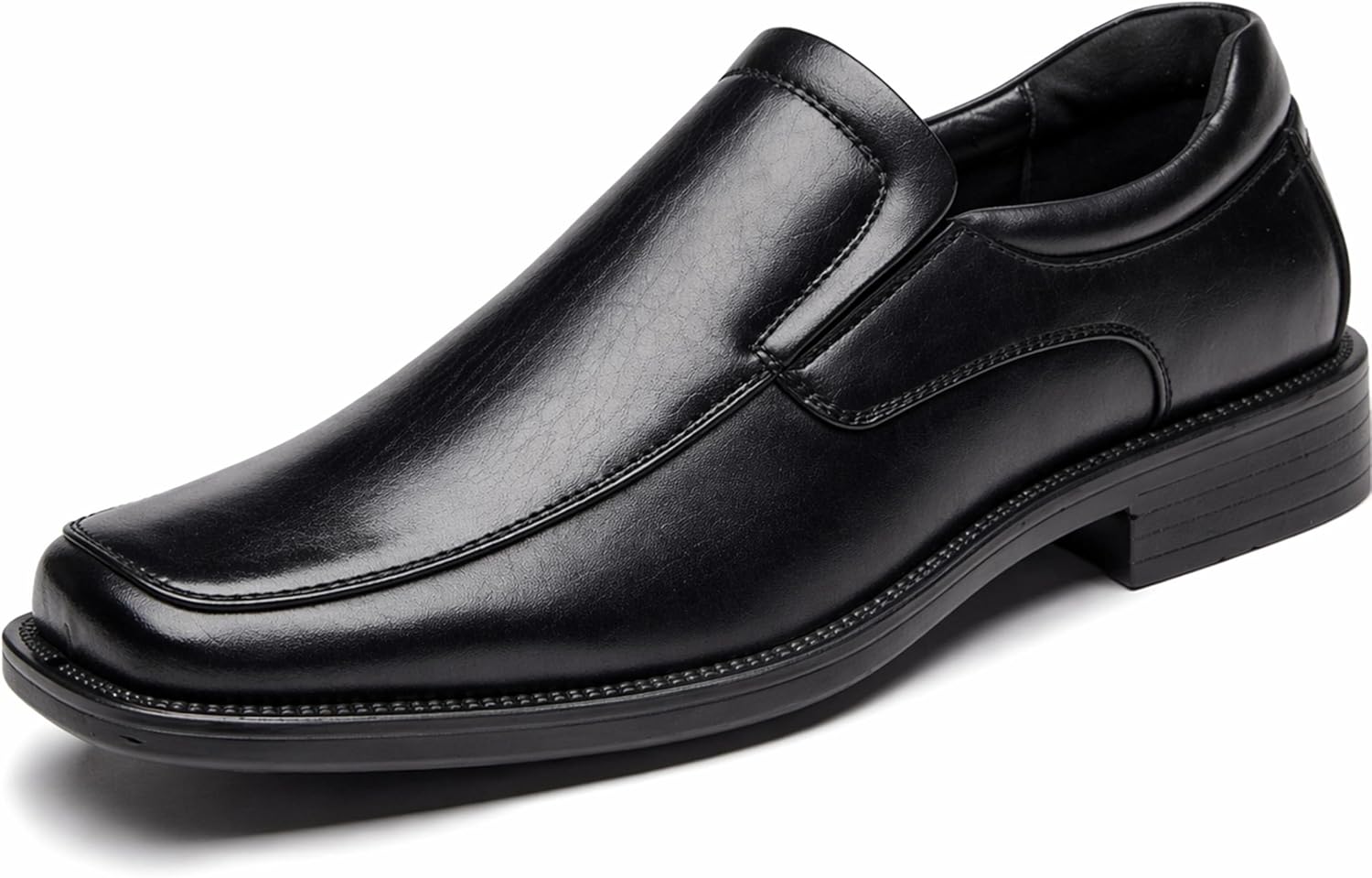 DECARSDZ Men’s Square Toe Dress Shoes, Business Casual Slip-On Oxford for Office Work, Lightweight Comfortable Formal Shoes