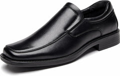 DECARSDZ Men’s Square Toe Dress Shoes, Business Casual Slip-On Oxford for Office Work, Lightweight Comfortable Formal Shoes