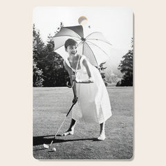 Audrey Hepburn Playing Golf, Black and White Vintage Art Poster – Society6