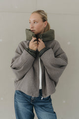 Jacket with puffer details "MalieDLL" taupe/khaki