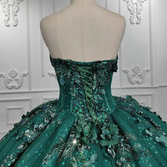 Emerald Green Wedding Dress Sweetheart Ball Gown Prom Dress