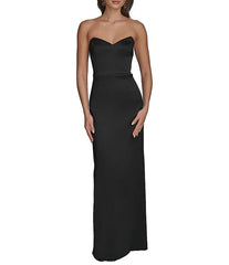 Donna Karan Stretch Mikado Strapless Sweetheart Column Gown