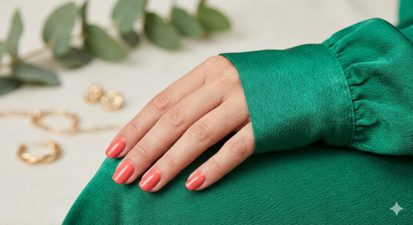 Top 7 Nail colors That go with an Emerald Green Dress
