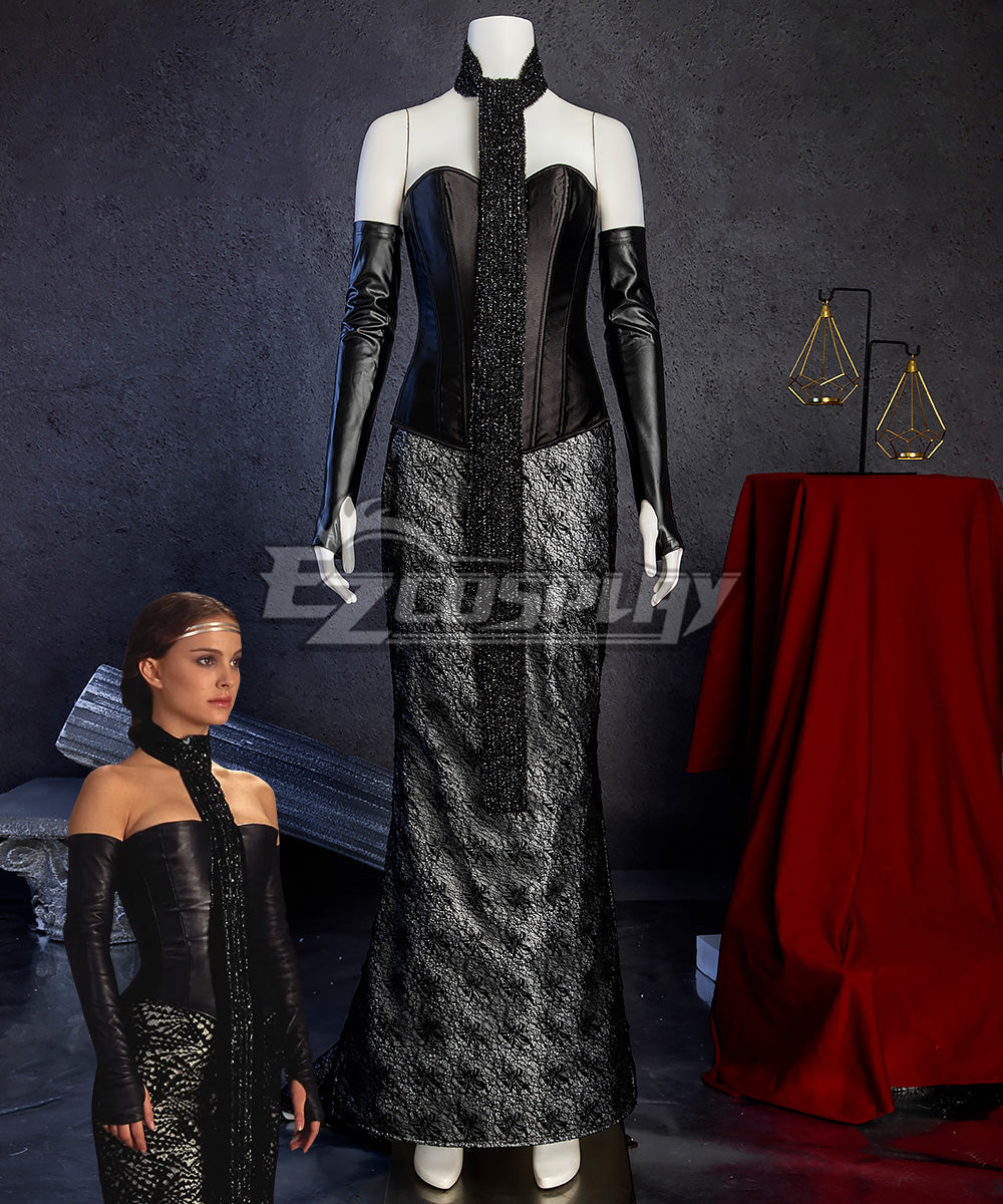 Star Wars Padme Amidala Black Corset Dress Cosplay Costume