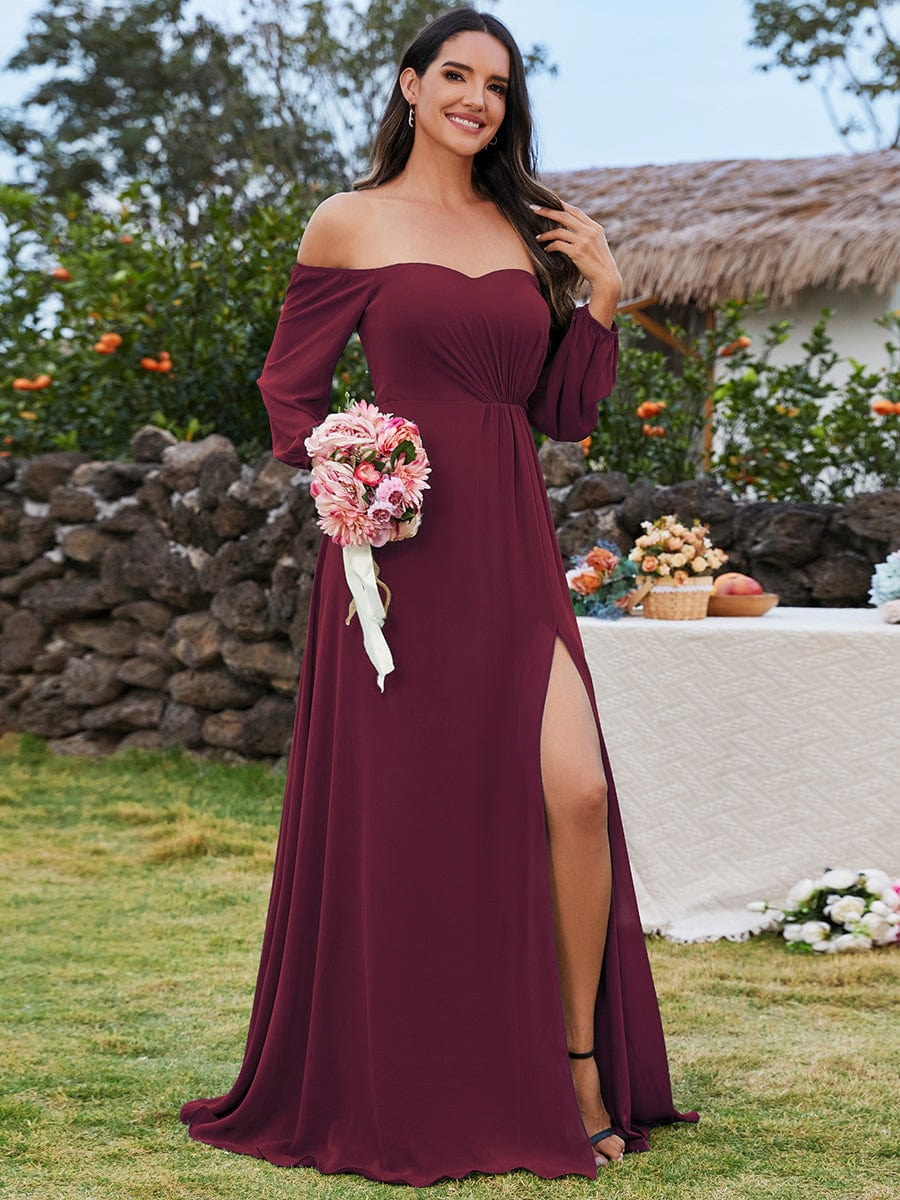 Burgundy Red Winter Bridesmaid Dresses Stunning Burgundy Bridesmaid Dresses With Sleeves: Comfort Meets Elegance AAUBlog