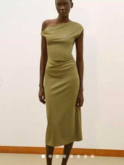 Asymmetric Dress Zara Olive Dress Zara Asymmetric Midi Dress Gem