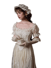 LACEMADE Candlelit Tears Antique Lace Corset Wedding Dress – Maxi Dresses