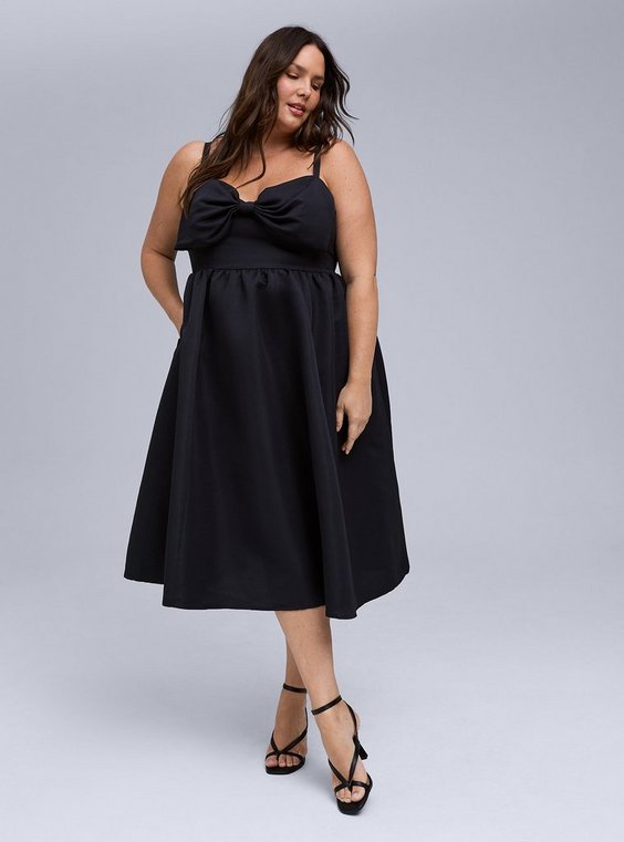 Plus Size - Belle Isle Bow Midi Dress