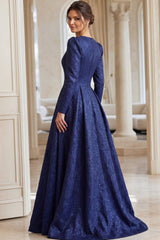 Jovani Modest Long Sleeve Evening Dress with Full Skirt 45099