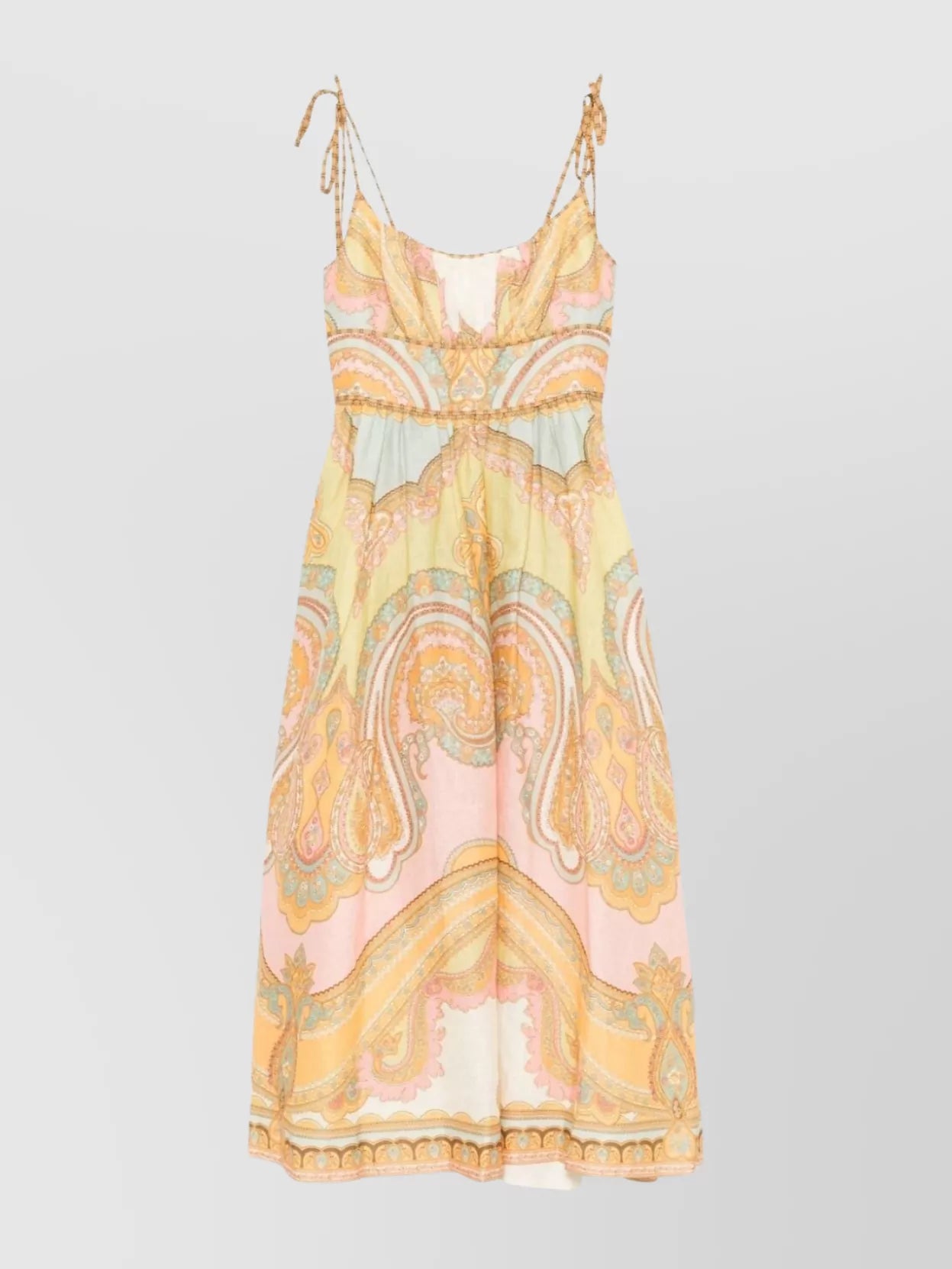 Zimmermann Printed linen midi dress with empire waist