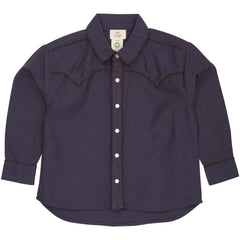 COPENHAGEN COLORS Brown/Blue Check Comb. Checkered Cowboy Shirt