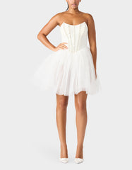 SHEER BALLERINA DRESS WHITE - APPAREL - Betsey Johnson