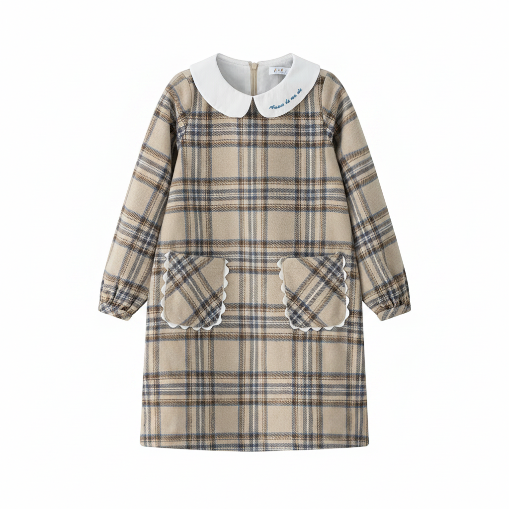 Coco Blanc Plaid A-Line Dress