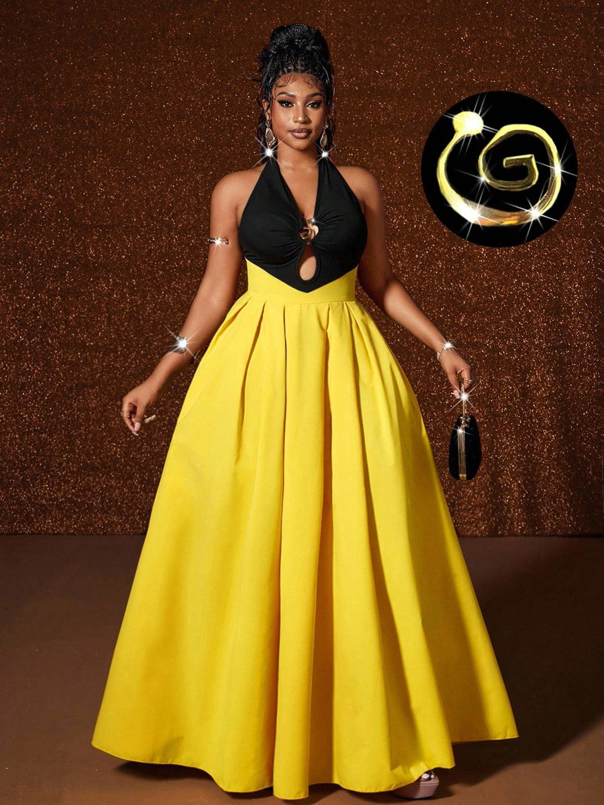 Make a statement in this stunning plus-size maxi party dress that's all about confidence and glamour. The daring backless design shows off your best angles while metallic accents catch the light with every move. Perfect for celebrations, date nights, or whenever you want to feel absolutely fabulous. Slip into elegance and let your personality shine through—because you deserve to turn heads and feel incredible.