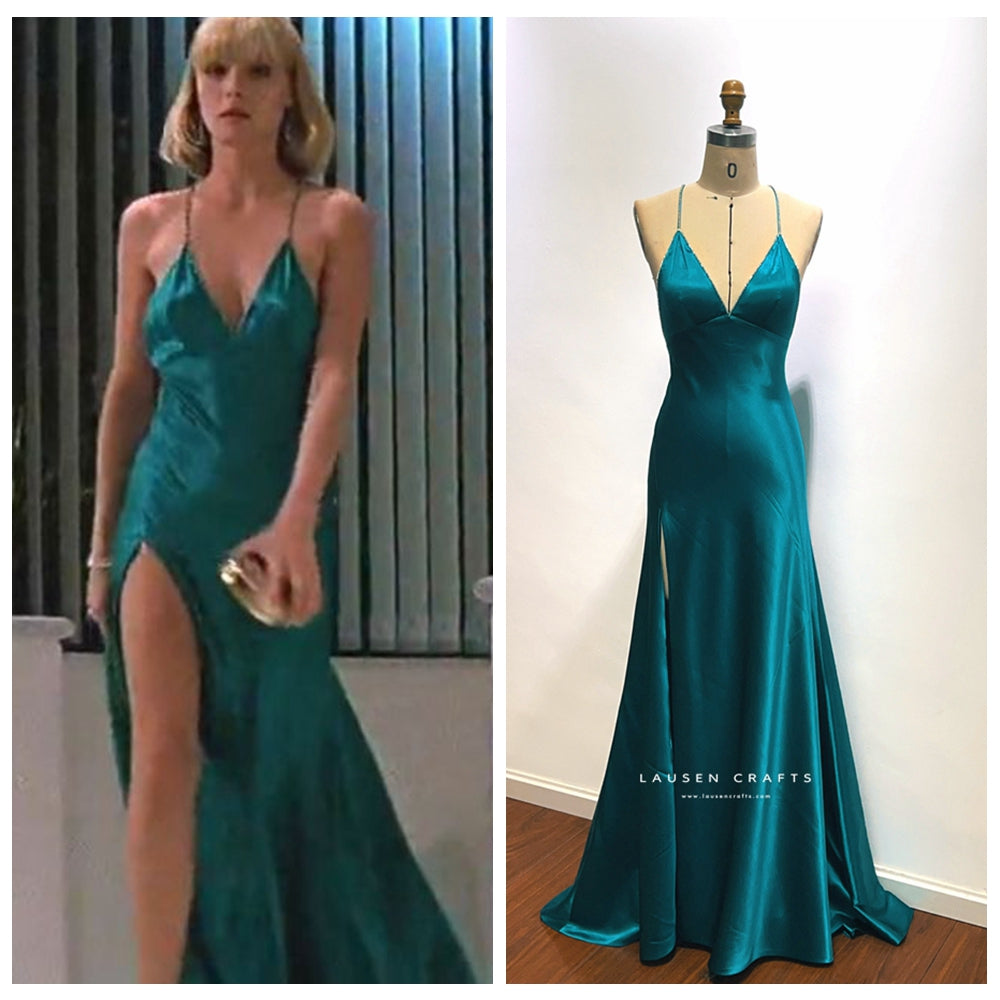 Elvira Hancock Blue Dress Scarface Costume for Formal Prom