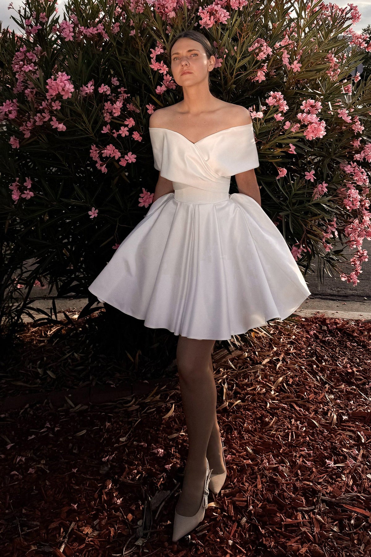 Short Satin Wedding Dress Mira US 24