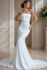 Off White Sheath Simple Bridal Dress JB40597