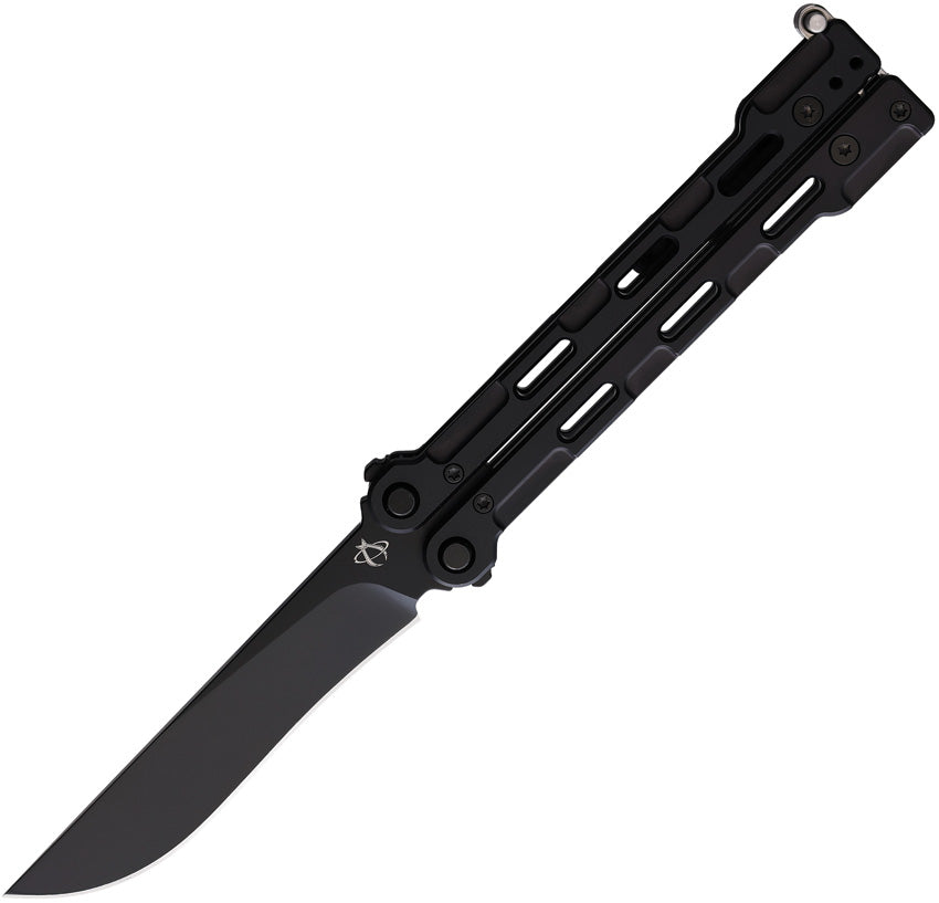 Mantis Flyswitch Balisong Black Titanium 154CM Stainless Drop Pt Butterfly Knife 8049
