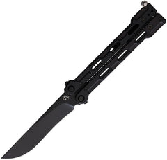 Mantis Flyswitch Balisong Black Titanium 154CM Stainless Drop Pt Butterfly Knife 8049