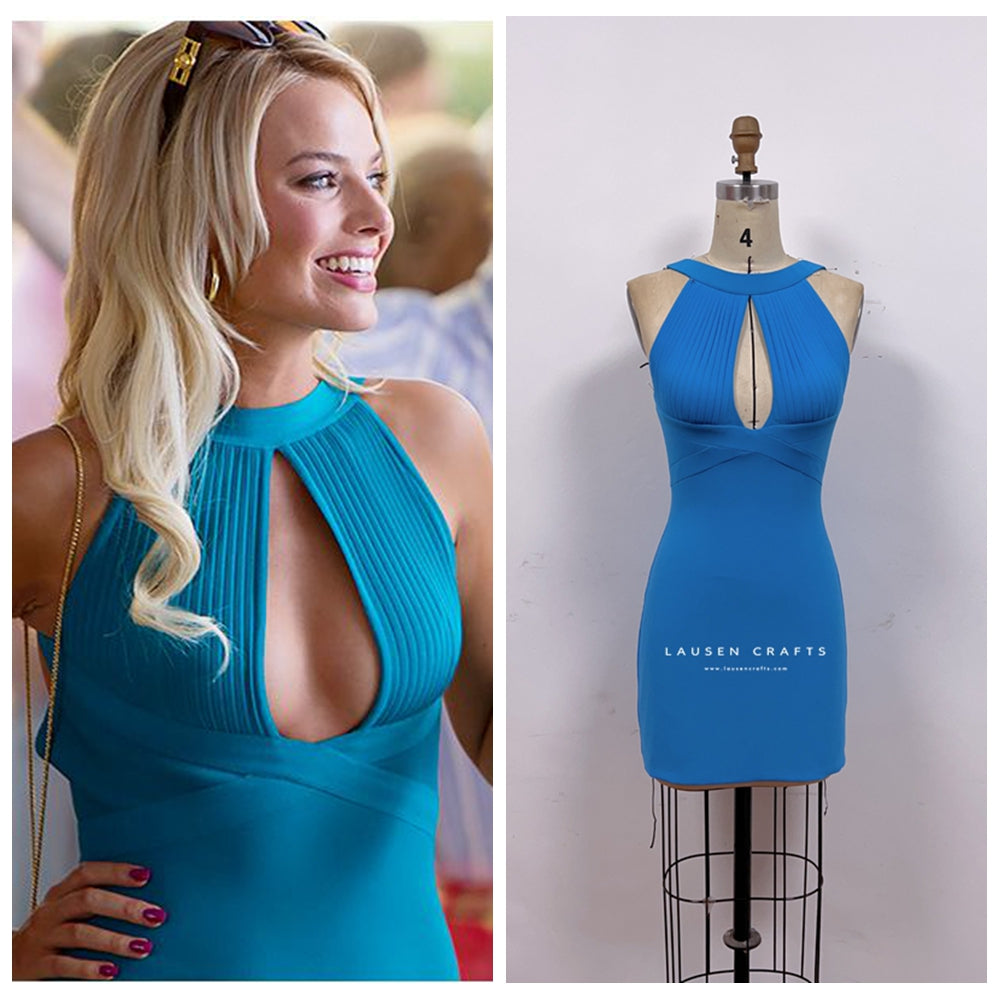 Margot Robbie Blue Dress The Wolf Of Wall Street