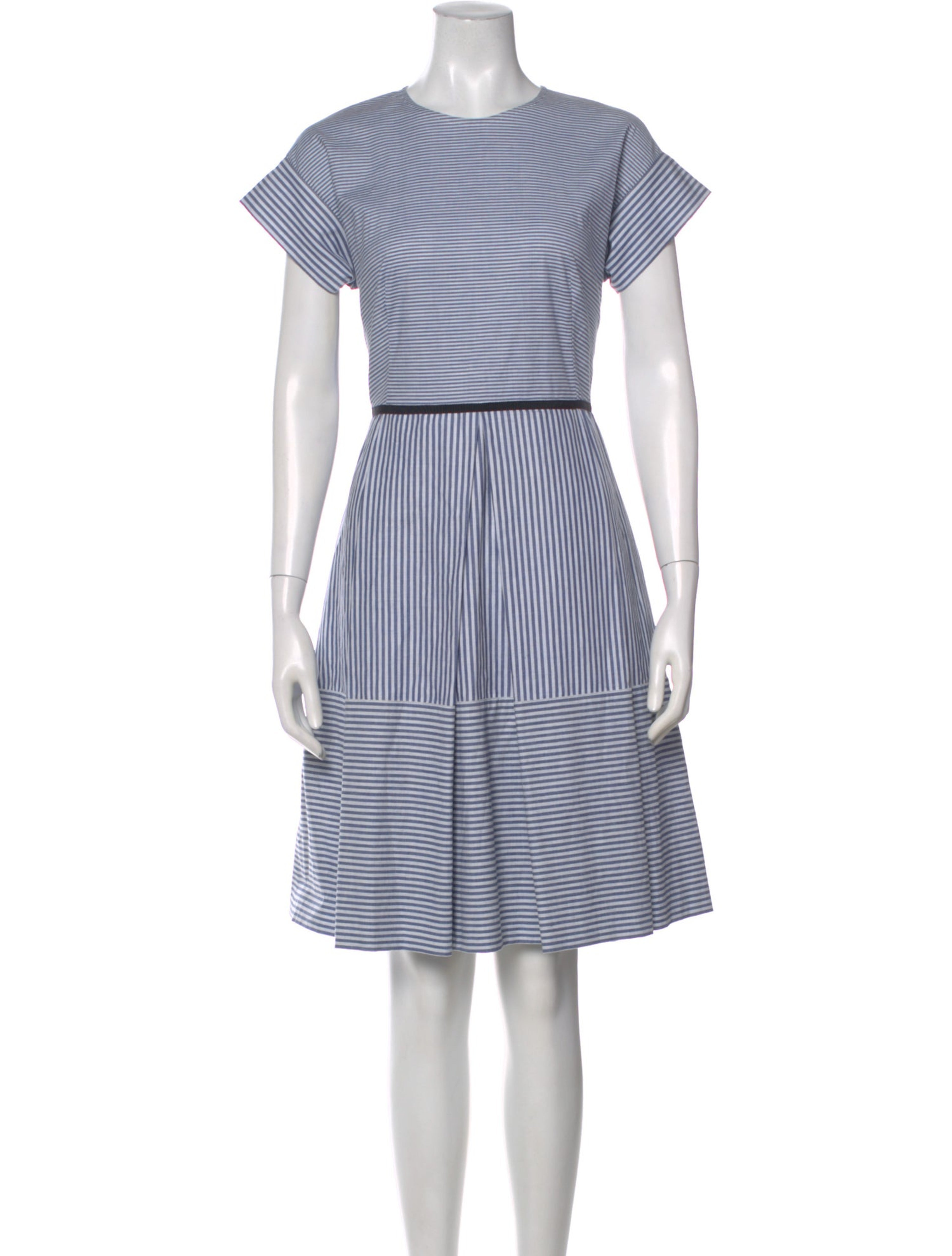 Les Copains Striped Knee-Length Dress - Blue Dresses, Clothing - WLB29904