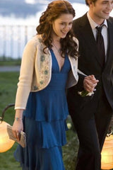 Bella Swan Blue Halter Ruffled Short Dress in Twilight