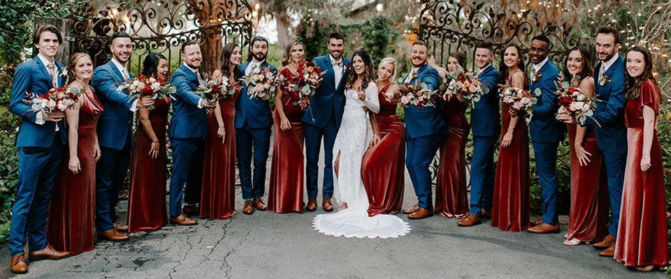 How to Coordinate Suits & Tuxedos with Top Bridesmaid Color Trends