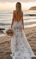 Sexy Beach Bridal Gowns, Destination Wedding Dress for Seaside