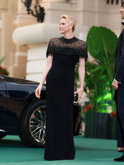 Princess Charlene dazzles in sheer beaded gown with a Kate Middleton connection