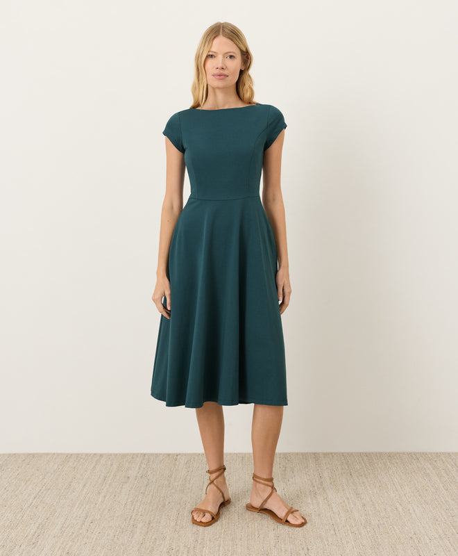 Women’s Clearance Fit & Flare Ballet Neck Dress made with Organic Cotton