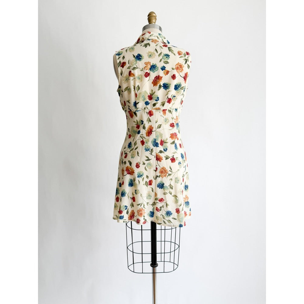 Contempo Casuals Mini‎ Dress Vintage 90s Floral Sleev…