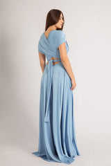 Bridesmaid Dusty Blue Infinity Dress Dusty Blue Infinity Wrap Bridesmaid Dress Tania Olsen Multi Way Dress