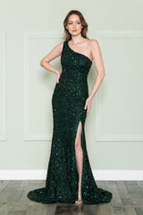 Military Ball Formal Gown - EMERALD GREEN / XS