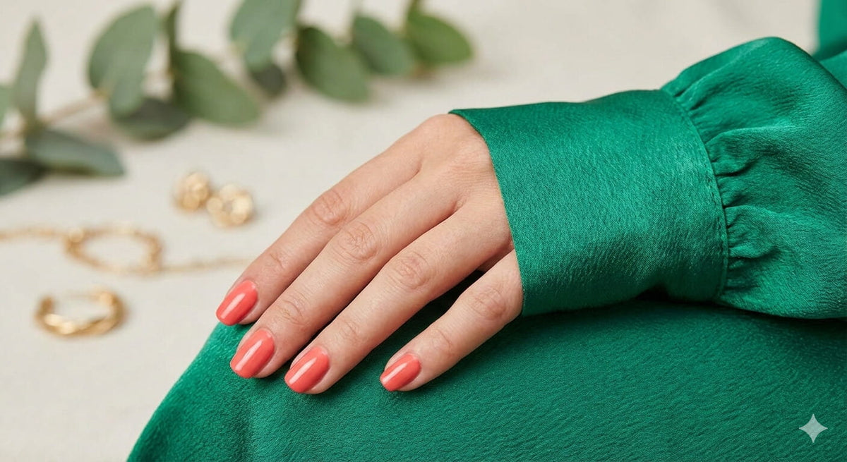 Top 7 Nail colors That go with an Emerald Green Dress