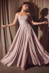 Prom Dresses Glitter Long Formal A Line Prom Gown Dusty Rose