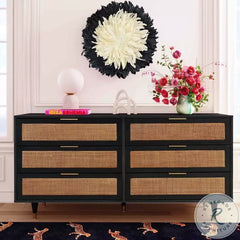 Sierra Noir 6 Drawer Dresser, Black/Brown