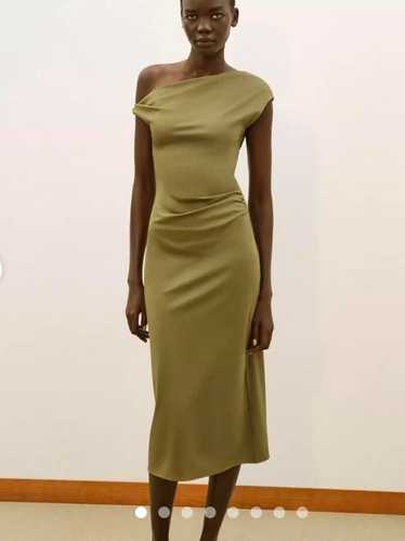 Asymmetric Dress Zara Olive Dress Zara Asymmetric Midi Dress Gem